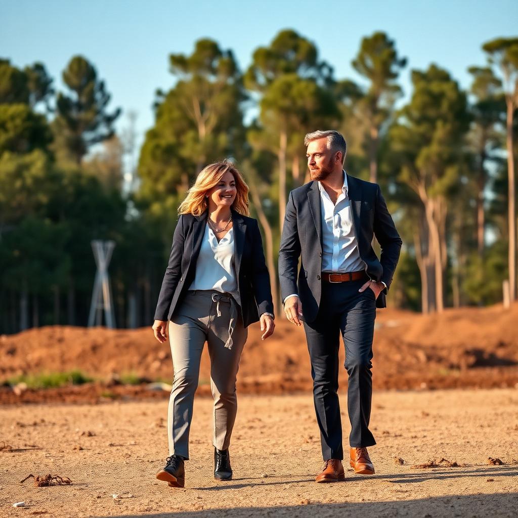 Builder representatives walking through a residential jobsite